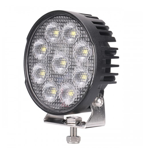 45W Round LED Worklamp with Amber Warning Light 042009
